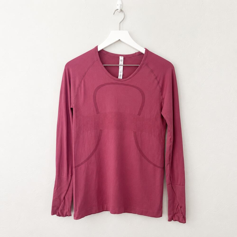 Lululemon Swiftly Tech 2.0 Magenta Smoke Long Sleeve Shirt 8 Run Pilates